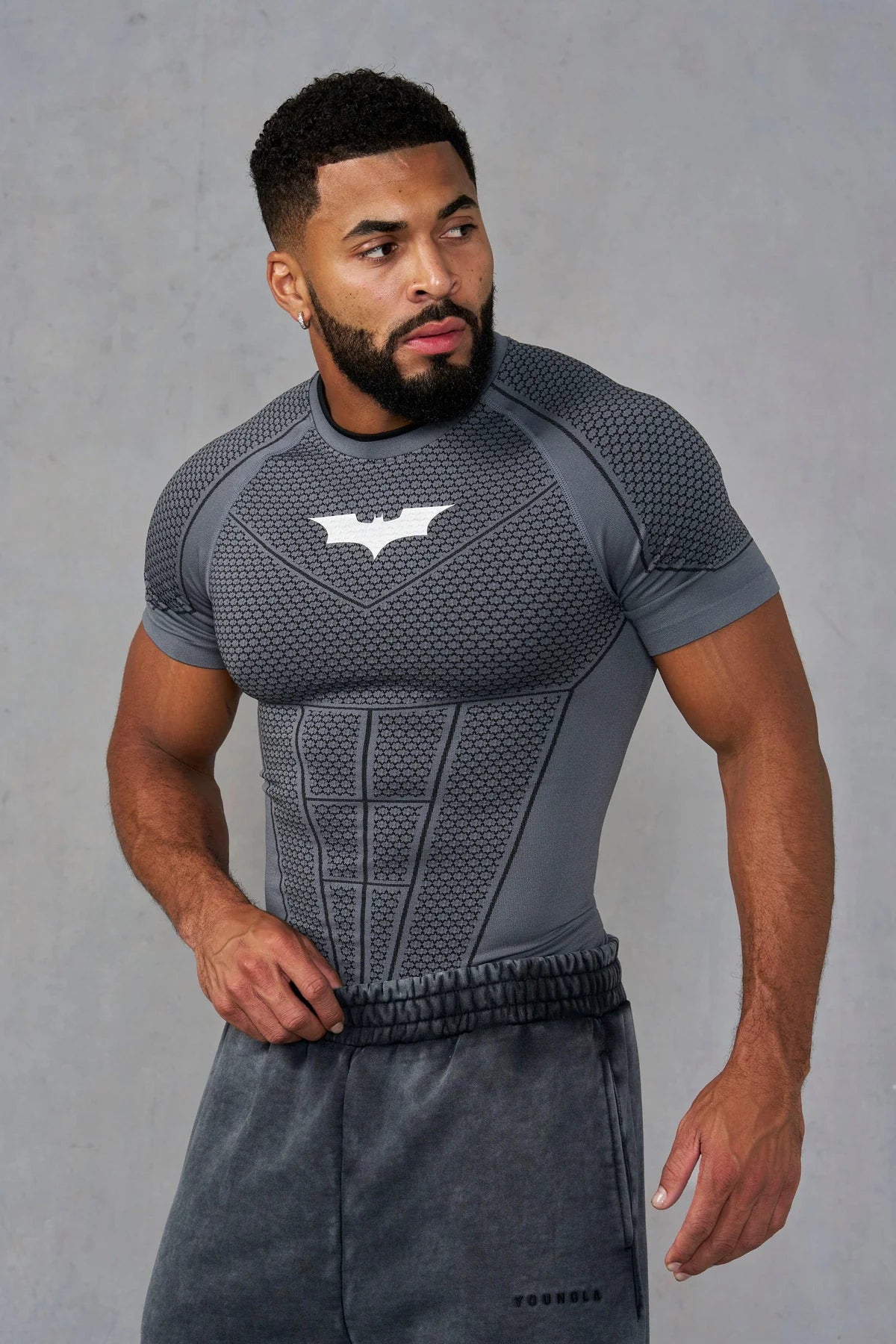 4259 - Batman Compression Tees Dark Grey