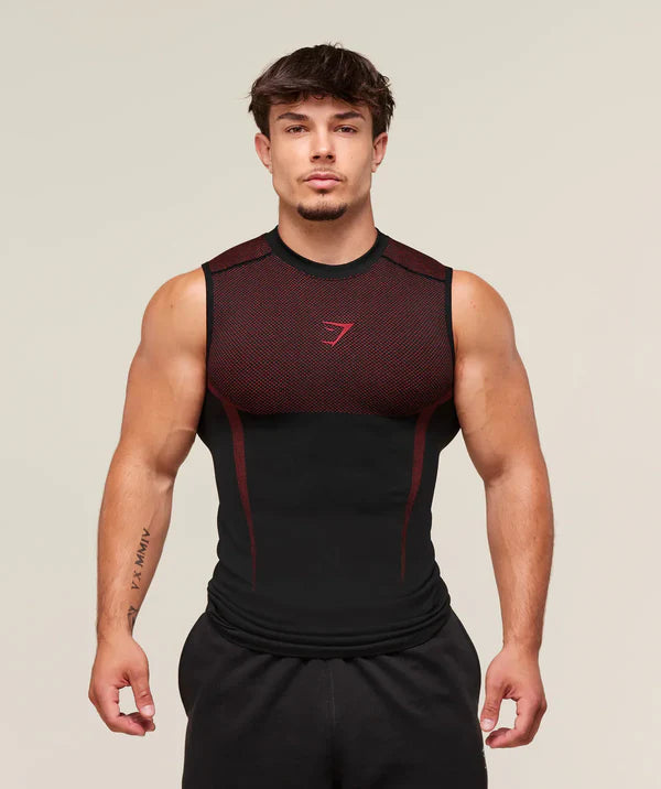 Gymshark Onyx 5.0 Tank - Black/Carmine Red