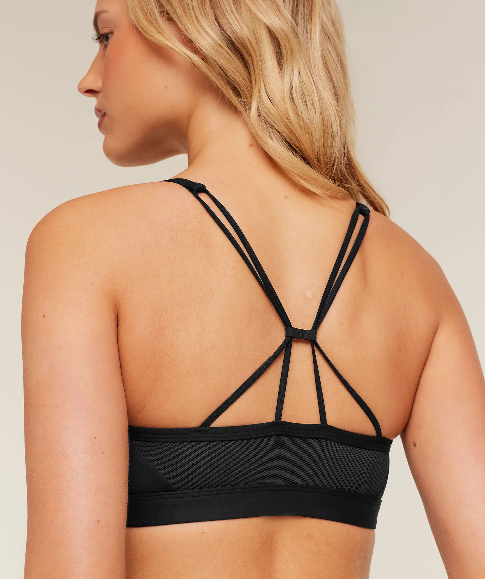 RUCHED STRAPPY SPORTS BRA