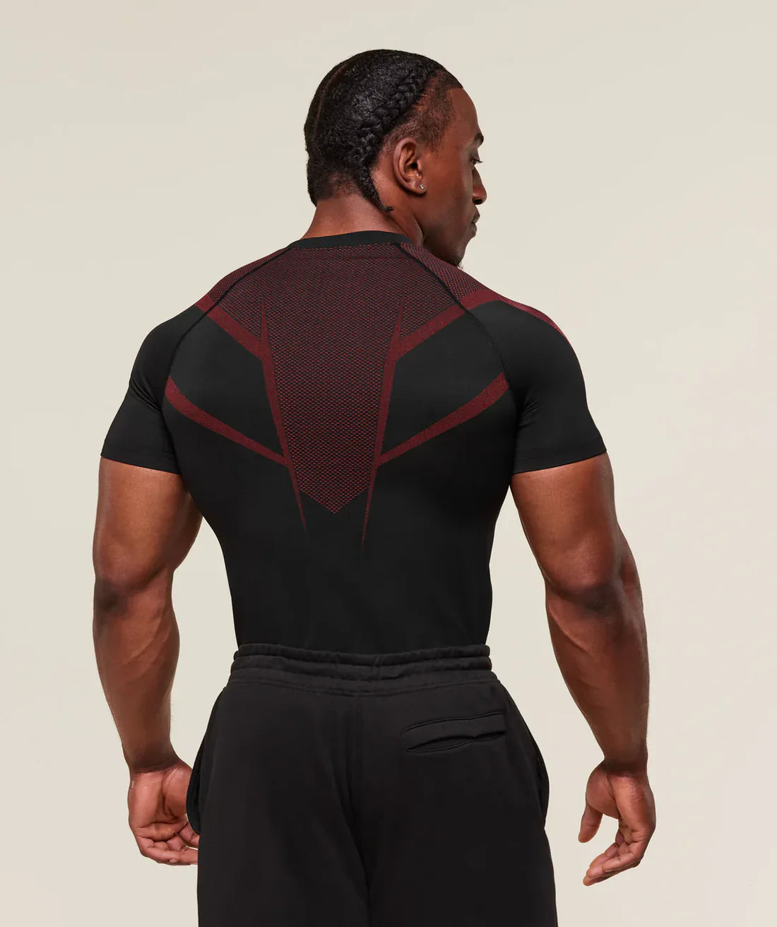 Gymshark Onyx 5.0 Seamless T-Shirt - Black/Carmine Red