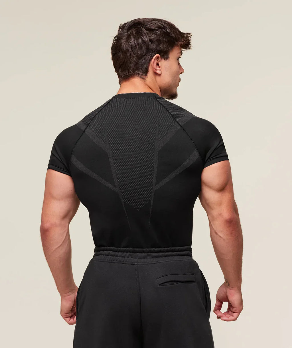 Gymshark Onyx 5.0 Seamless T-Shirt - Black/Onyx Grey