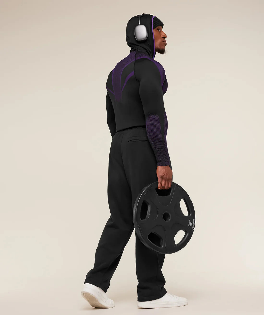 Gymshark Onyx 5.0 Seamless Hoodie - Black/Athletic Purple