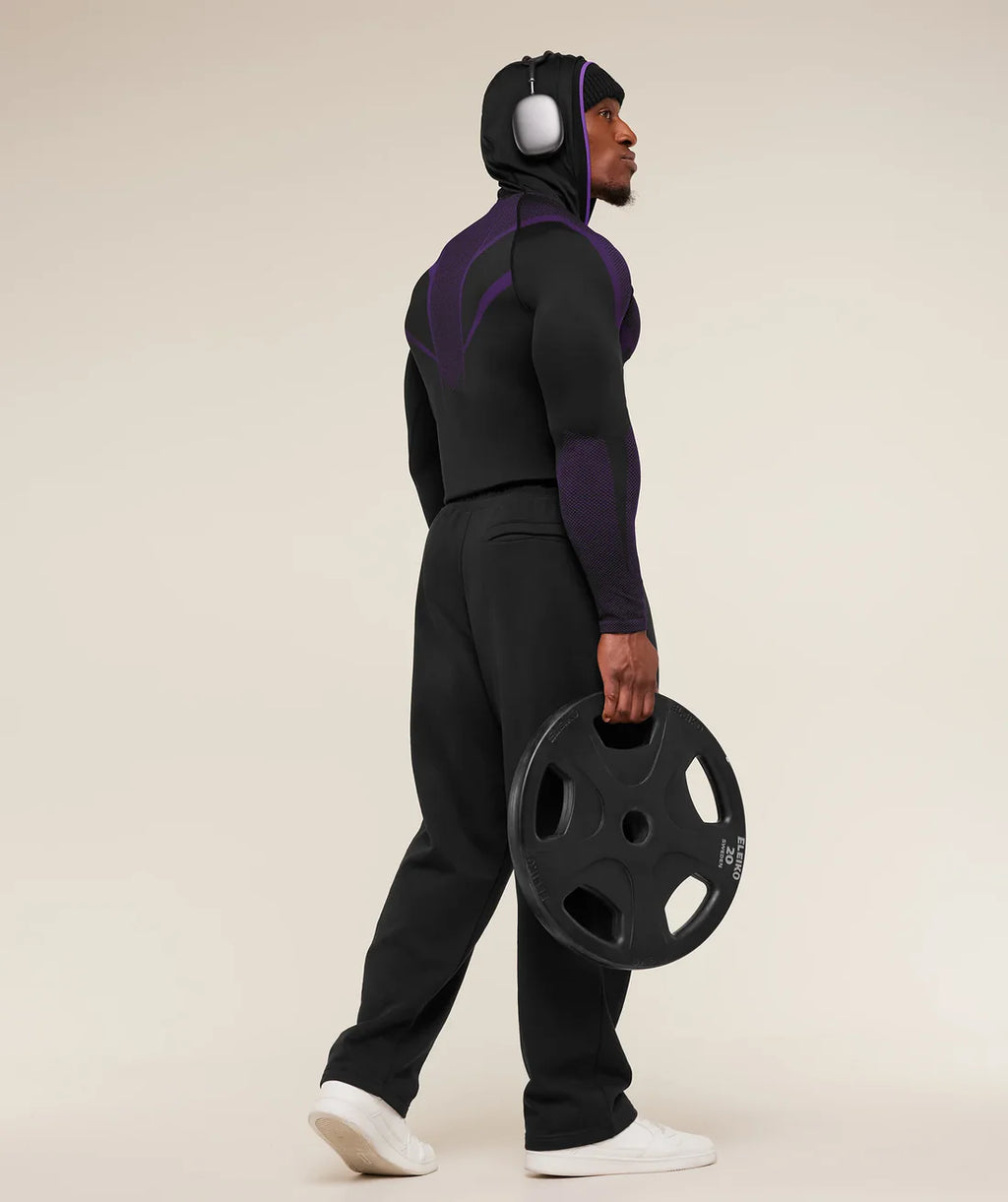 Gymshark Onyx 5.0 Seamless Hoodie - Black/Athletic Purple