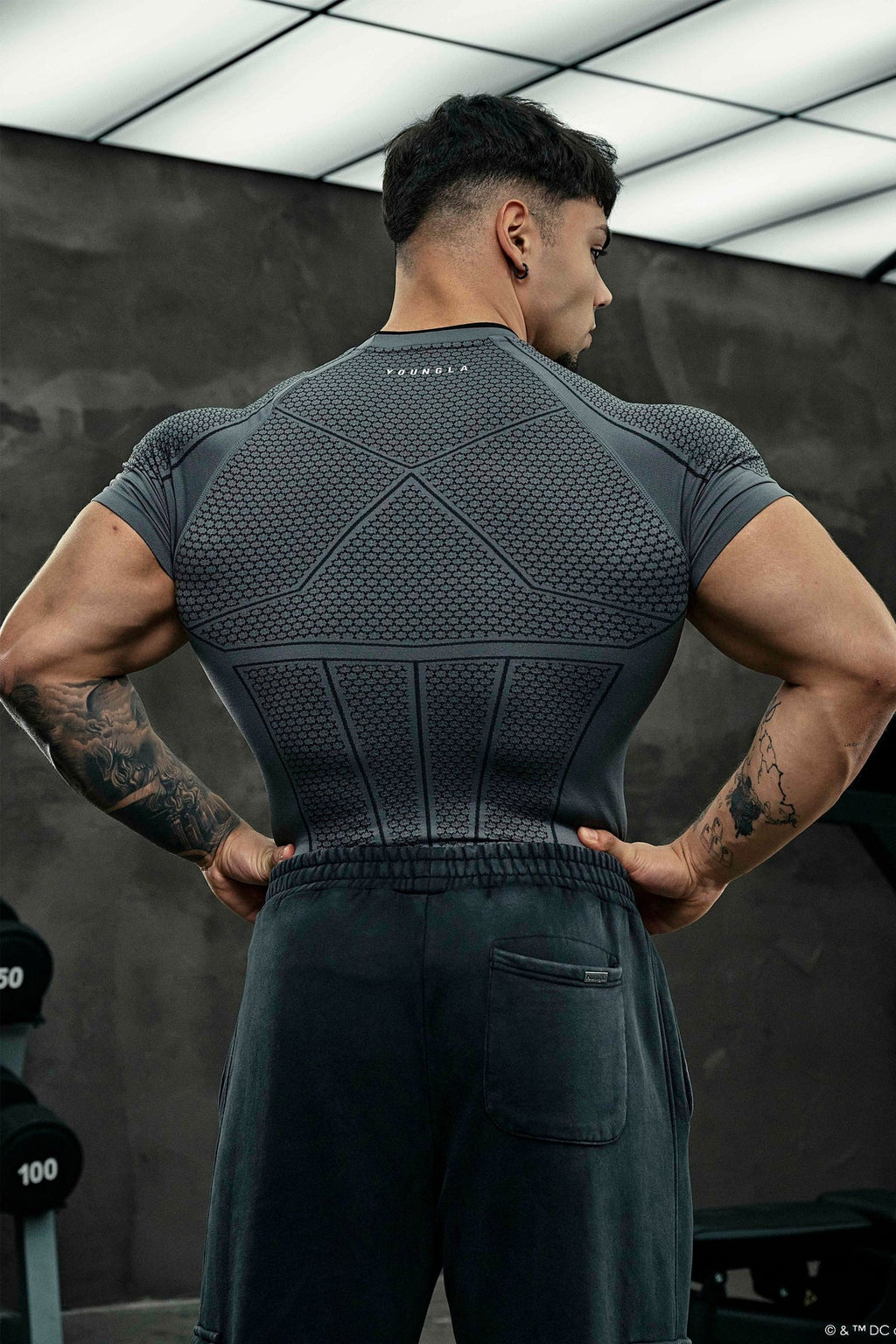 4259 - Batman Compression Tees Dark Grey