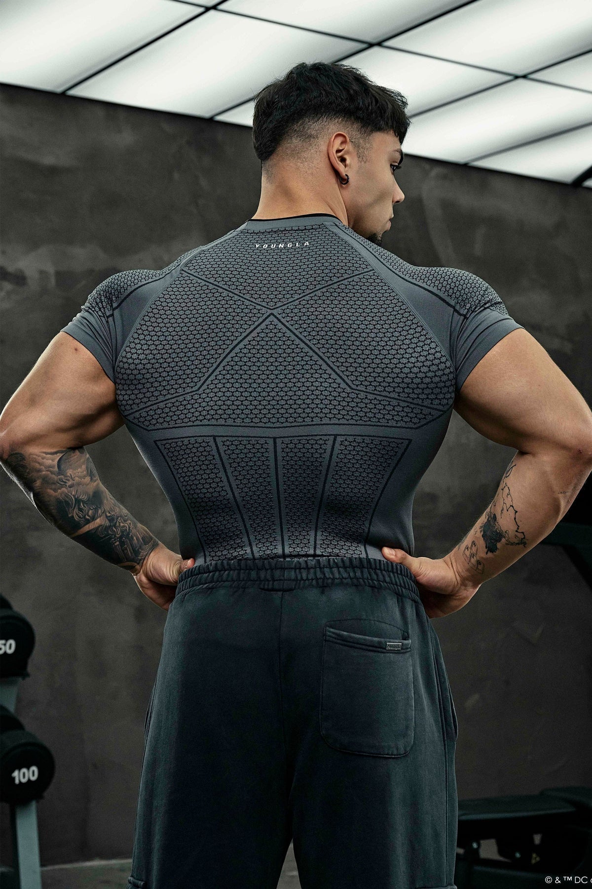 4259 - Batman Compression Tees Dark Grey