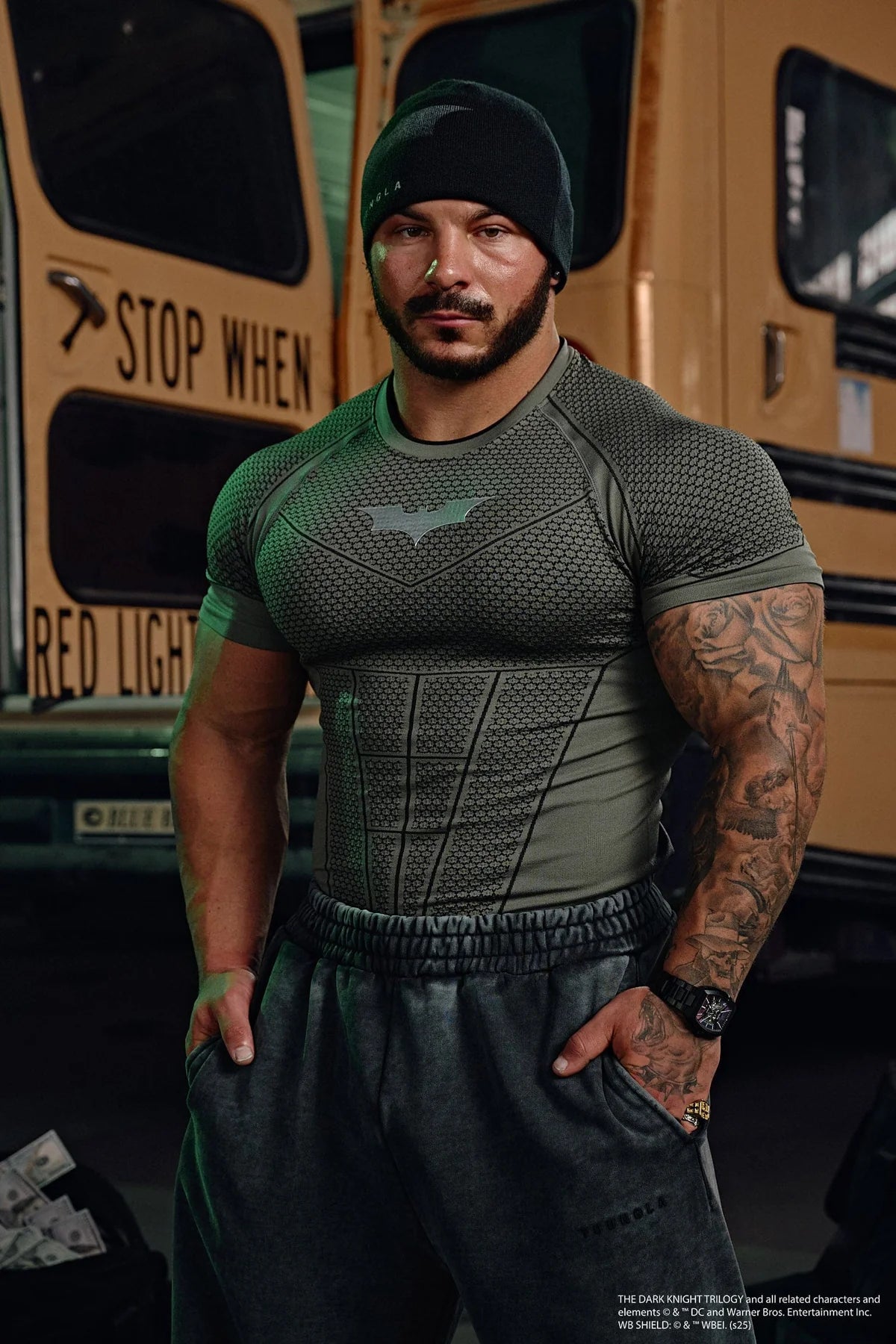 4259 - Batman Compression Tees Grey Green