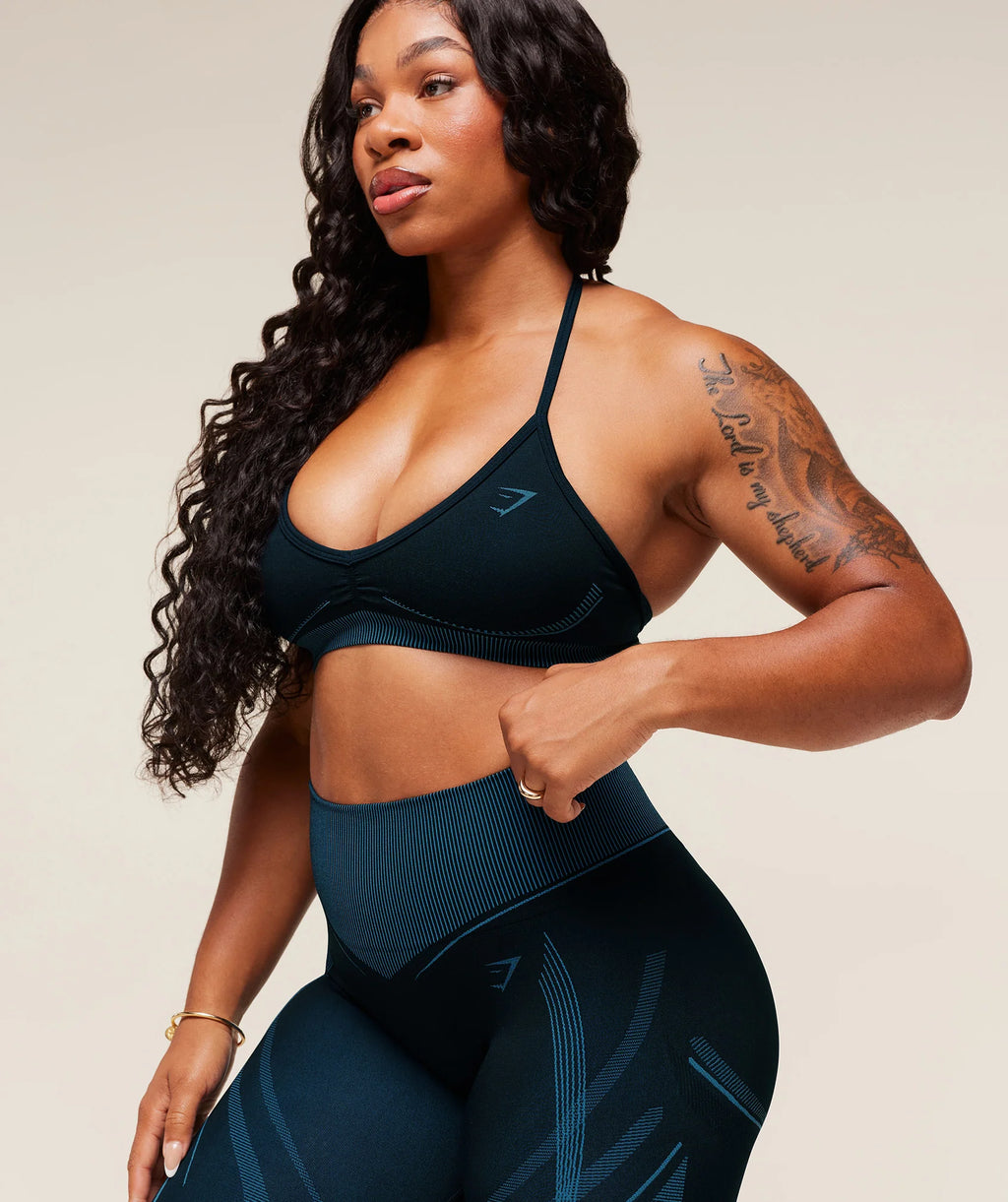 Gymshark x Analis Seamless Leggings - Midnight Blue/Lats Blue